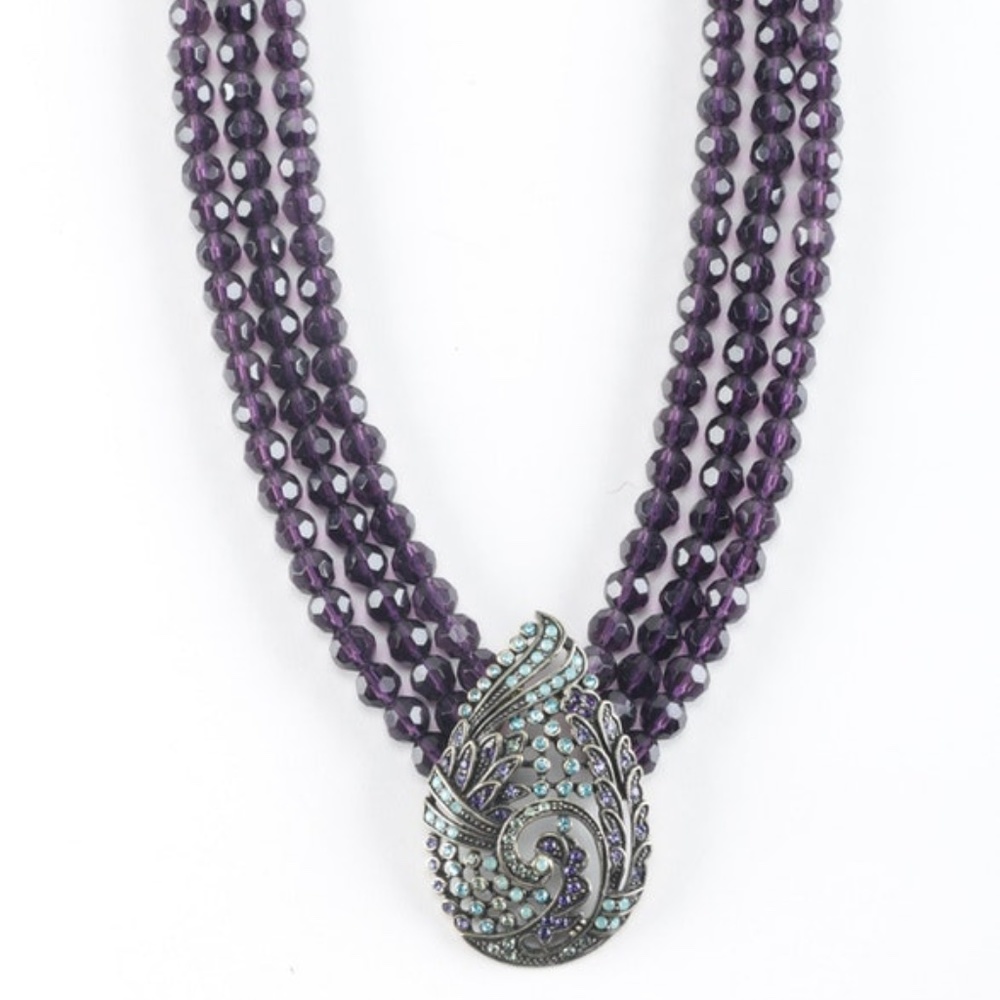 Heidi Daus Statement Necklace - Blue and Purple